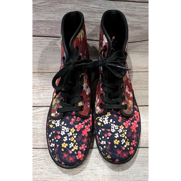 Dr. Martens Pink Floral Boots Kids Size 4 Womens Size 6 - Picture 5 of 14